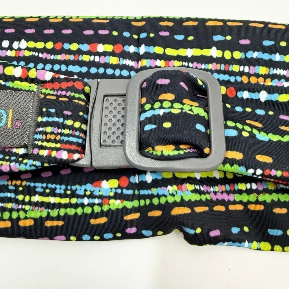 Bandi Nylon Pocketed Belt Bag in Confetti on Black - With Clip - OSFM 28”- 42”